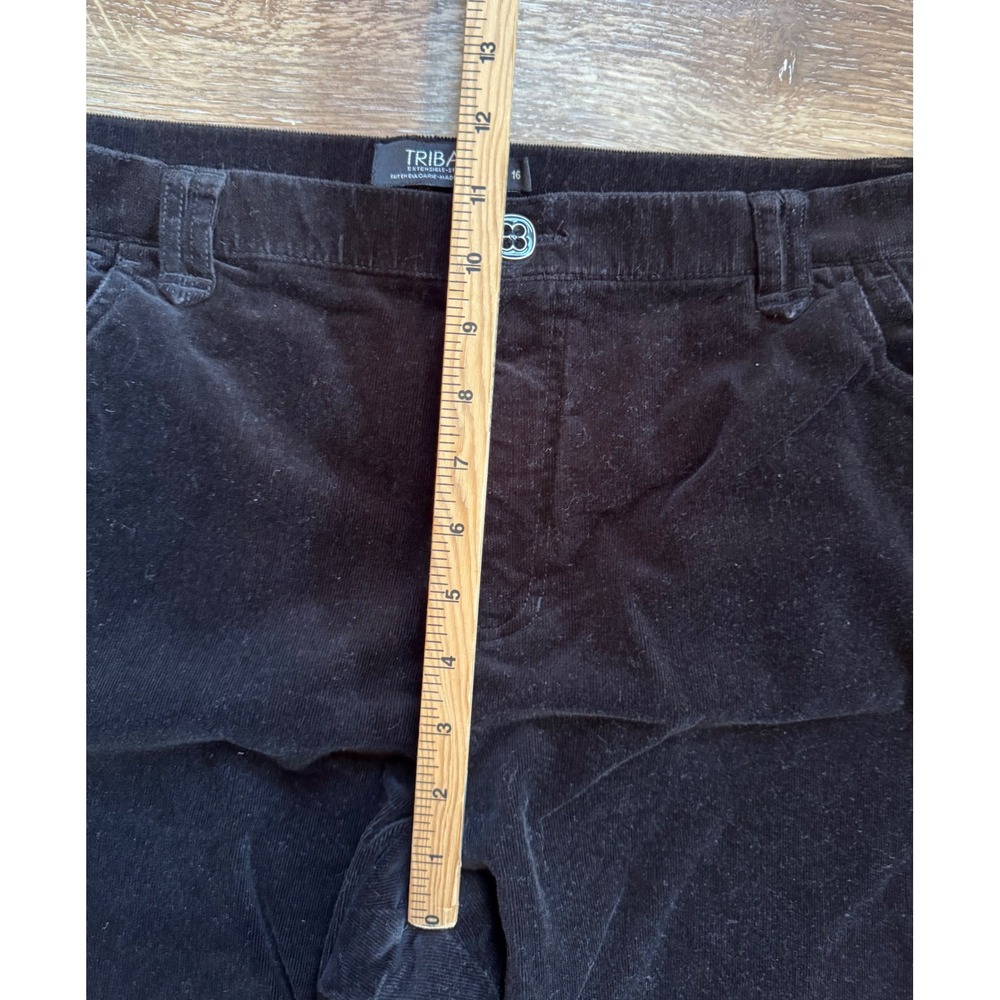Tribal Womens Black Fine Wale Corduroy Straight Leg Stretch Pants Size 16 - Picture 4 of 9